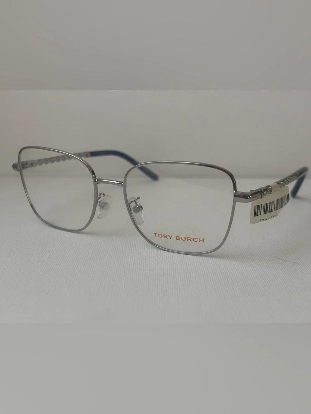 Tory Burch Silver Metal Frame Glasses with Blue Temples - Picture 1 of 9